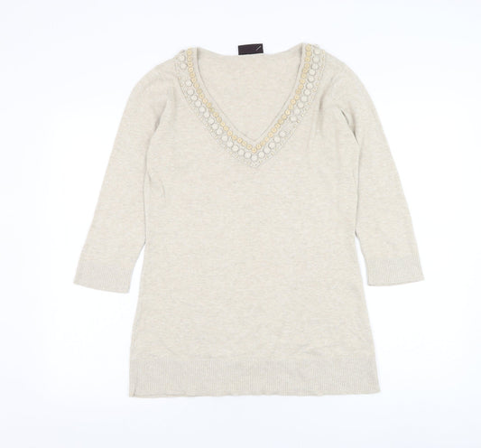 Womens UK Size 12 Principles Beige Pullover Jumper