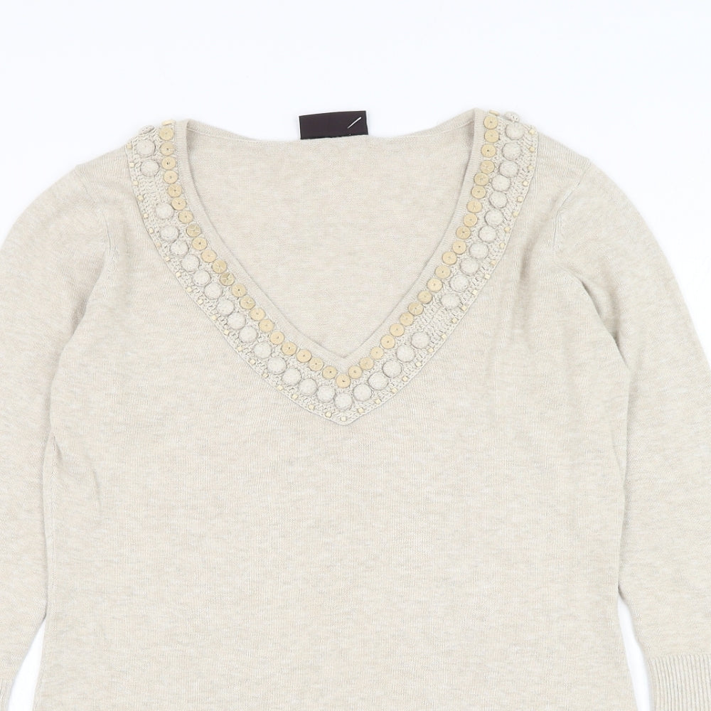 Womens UK Size 12 Principles Beige Pullover Jumper
