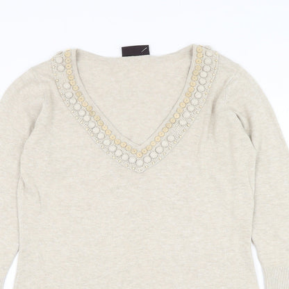 Womens UK Size 12 Principles Beige Pullover Jumper