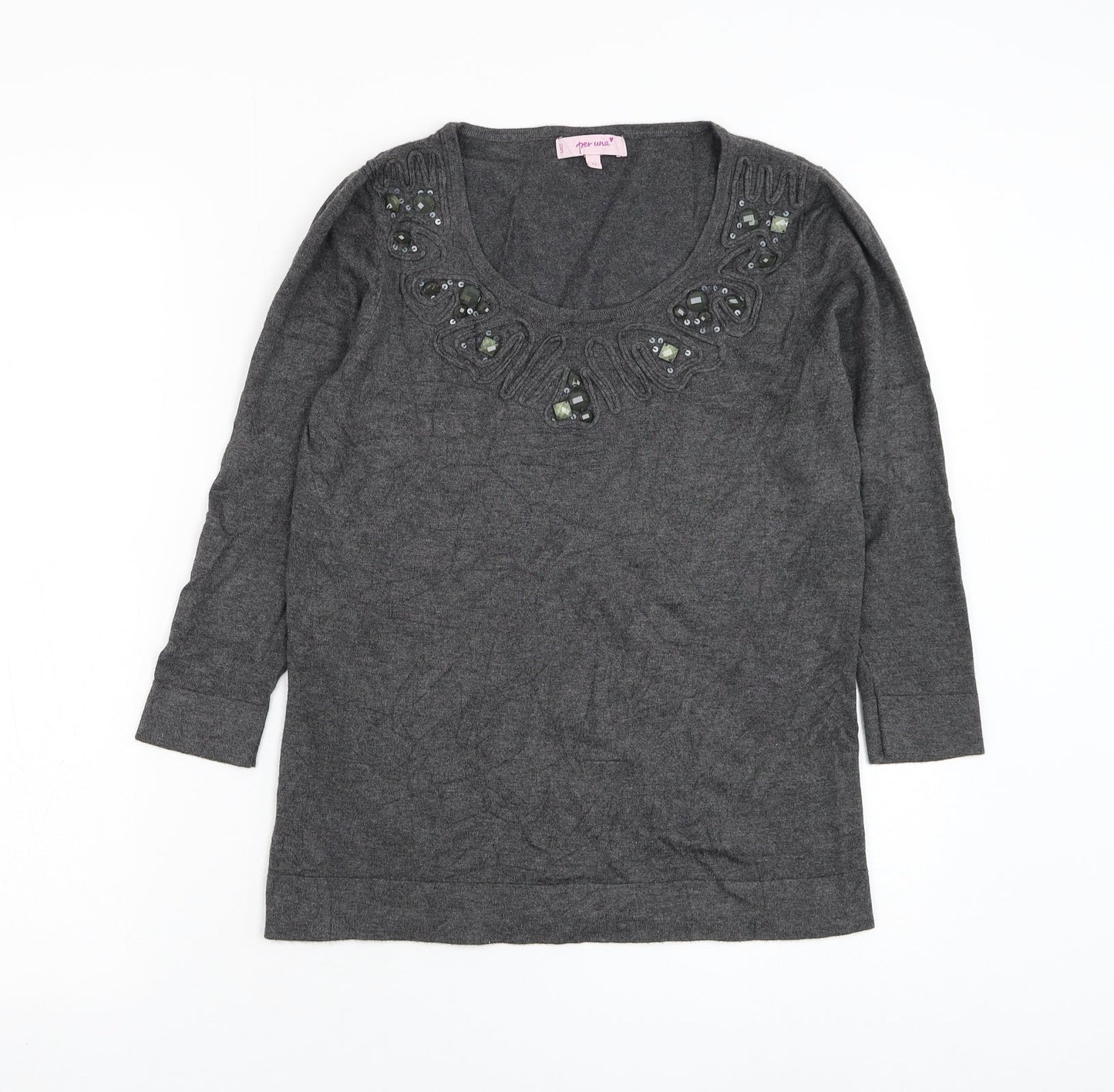 Womens UK Size 12 Marks and Spencer Grey Pullover Jumper