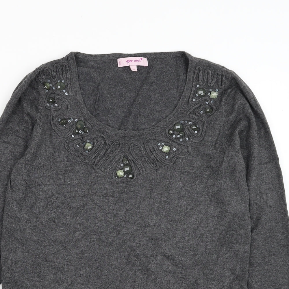 Womens UK Size 12 Marks and Spencer Grey Pullover Jumper
