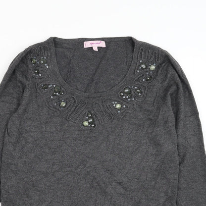 Womens UK Size 12 Marks and Spencer Grey Pullover Jumper