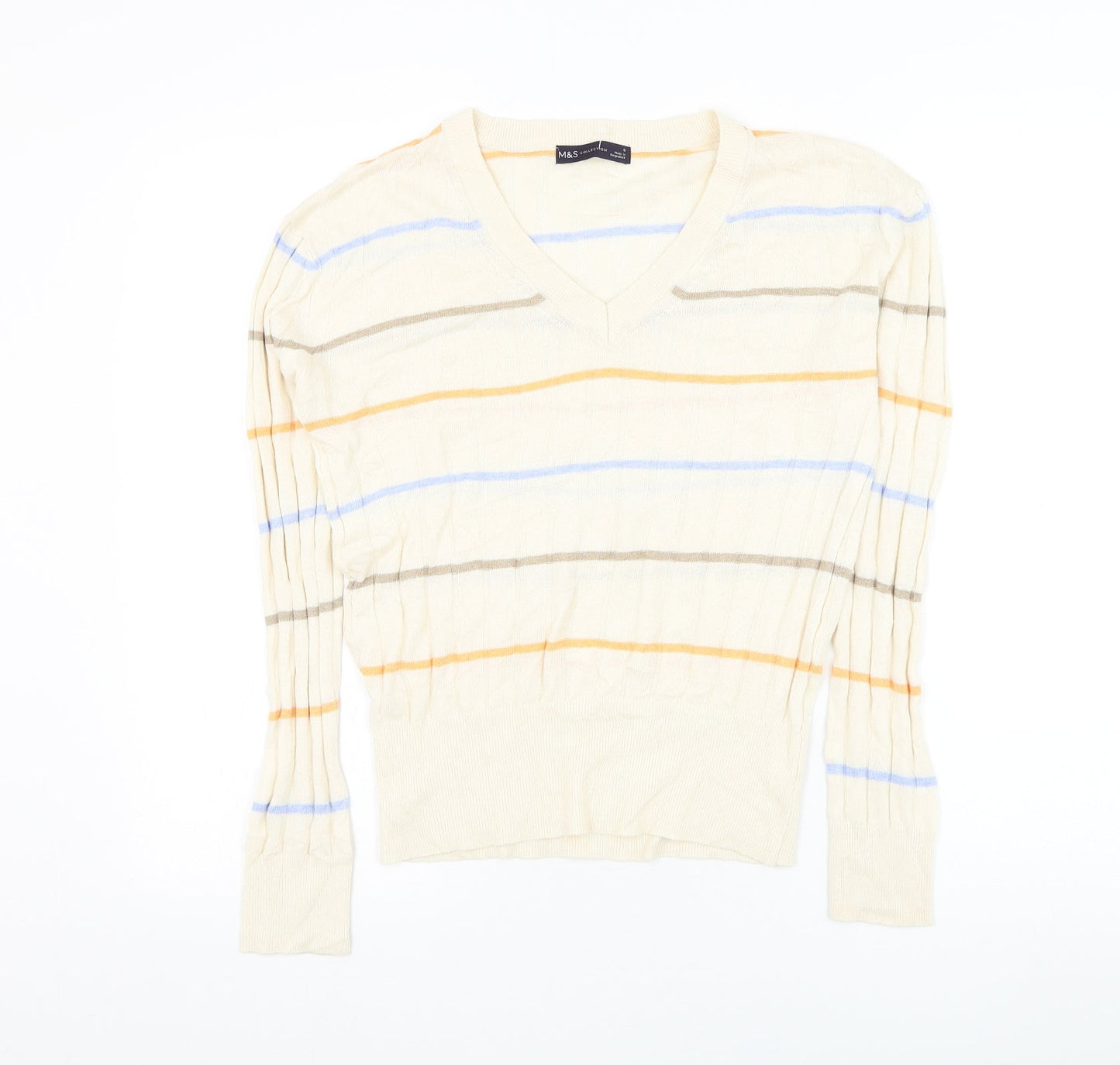 Womens UK Size S Marks and Spencer Beige Pullover Jumper