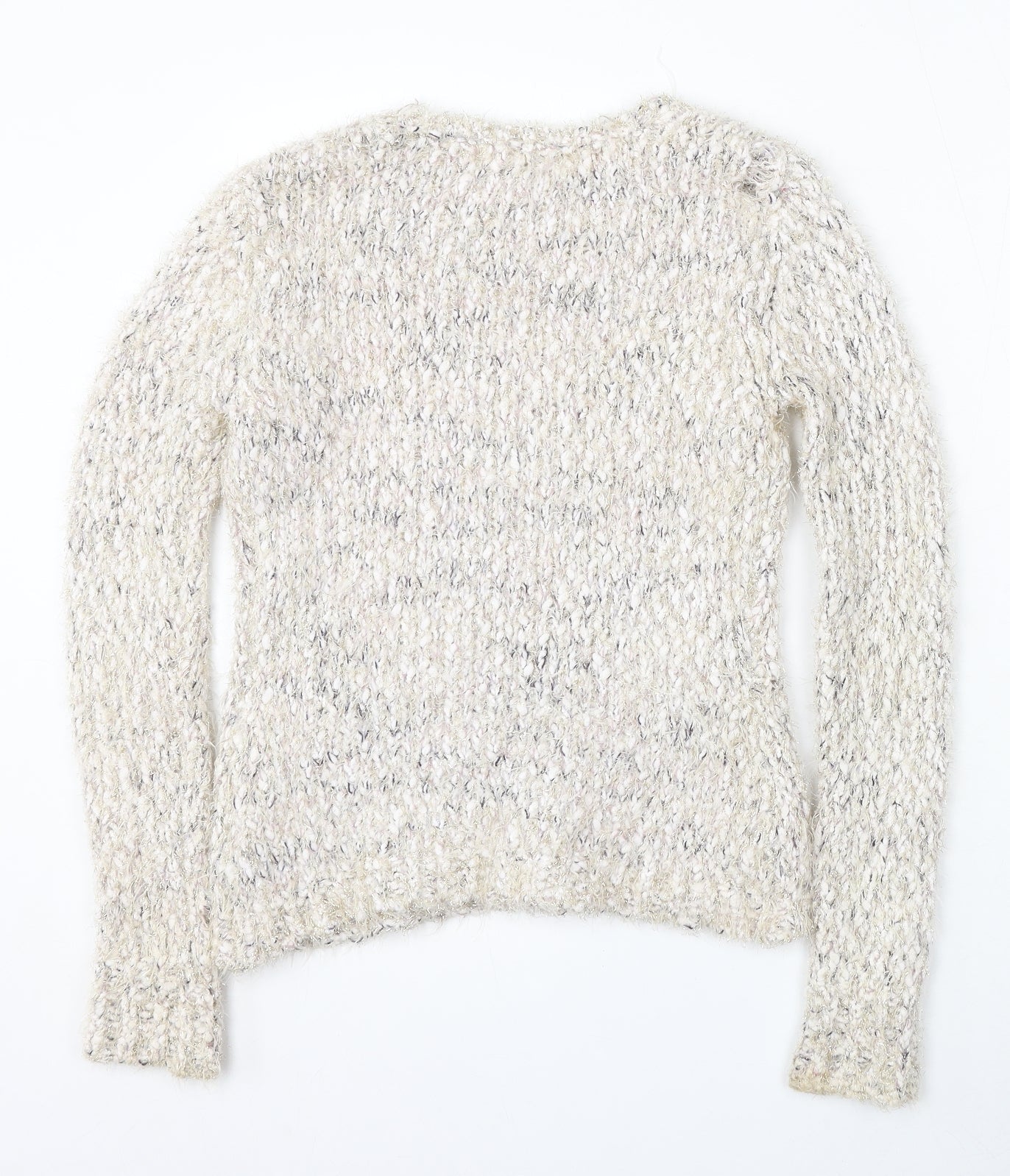 Inspire Collection Womens Beige Round Neck Polyester Pullover Jumper Size M