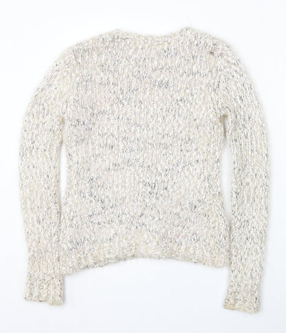 Inspire Collection Womens Beige Round Neck Polyester Pullover Jumper Size M