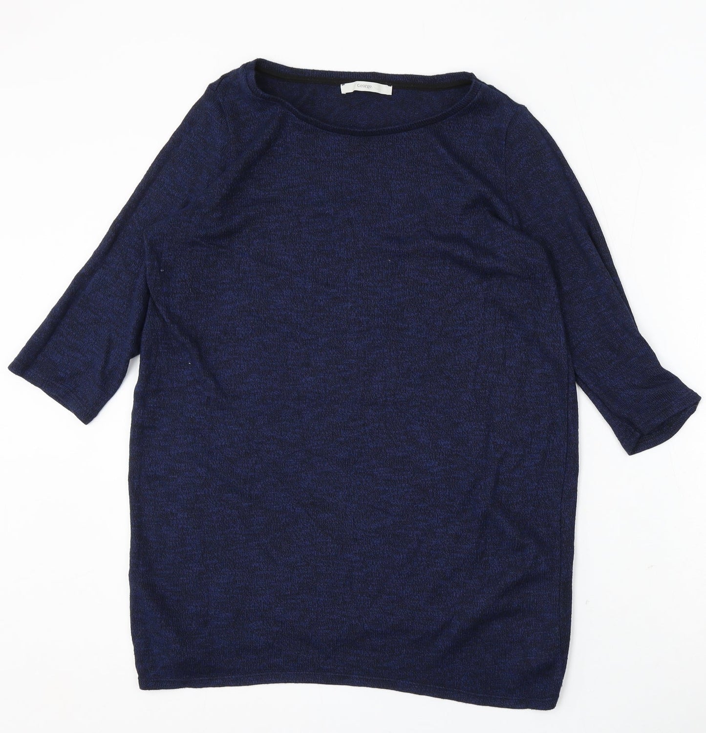 George Womens Blue Round Neck Viscose Pullover Jumper Size 16