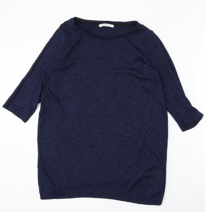 George Womens Blue Round Neck Viscose Pullover Jumper Size 16