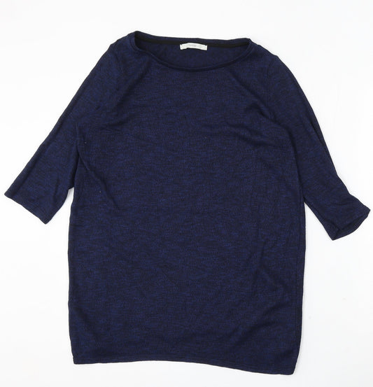 George Womens Blue Round Neck Viscose Pullover Jumper Size 16