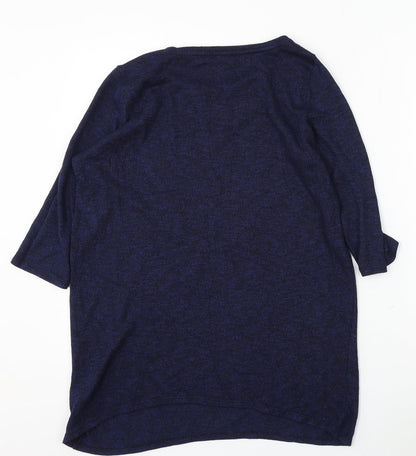 George Womens Blue Round Neck Viscose Pullover Jumper Size 16