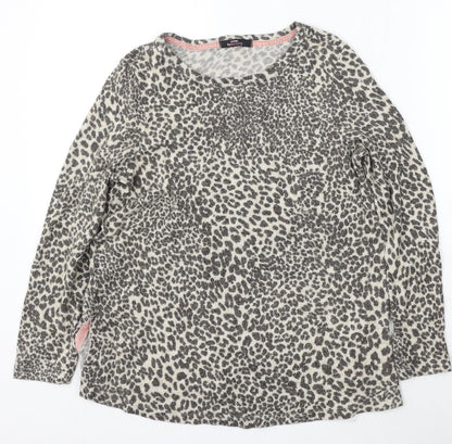 George Womens Multicoloured Round Neck Animal Print Viscose Pullover Jumper Size 10