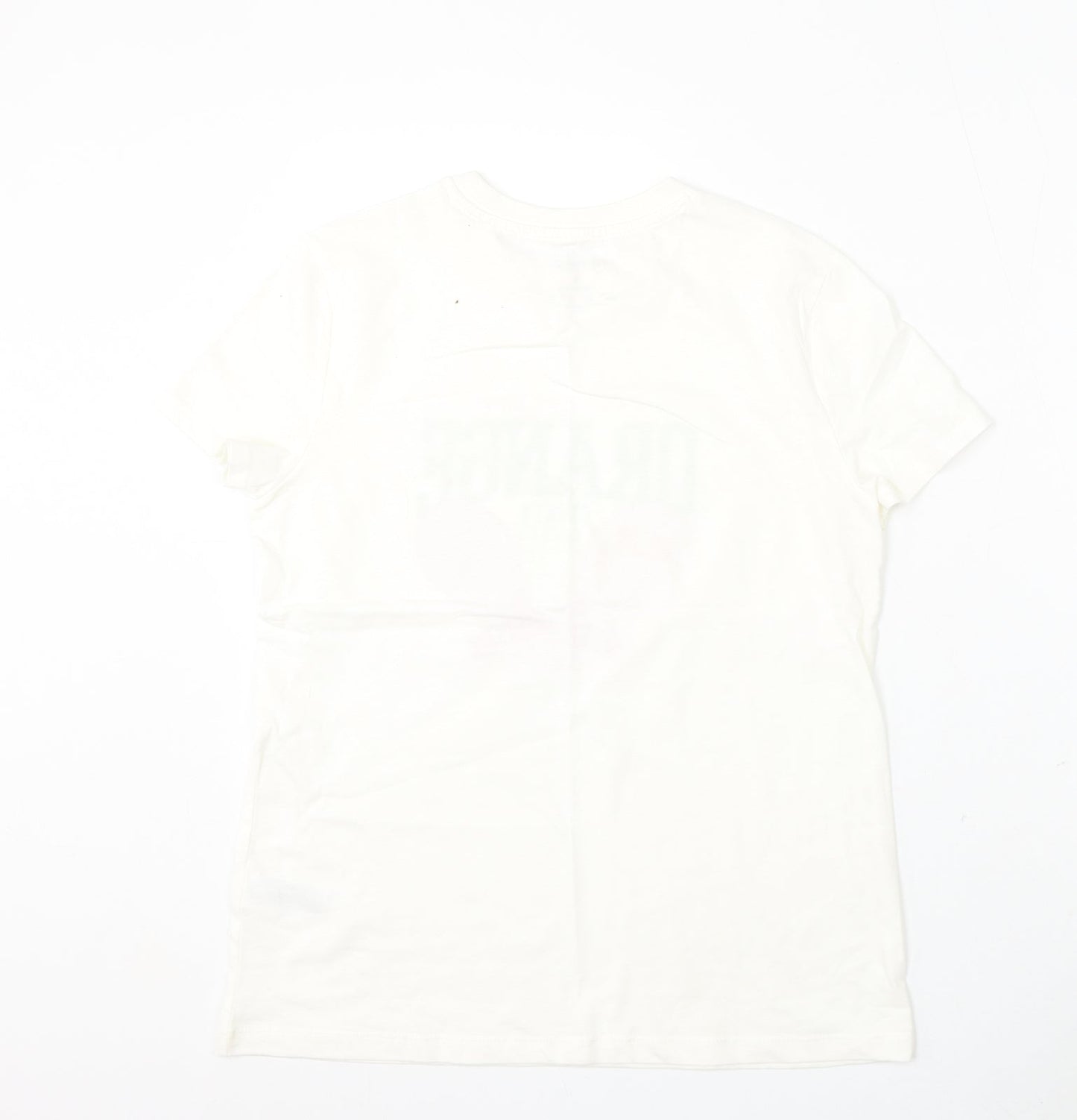 Primark Womens White Cotton Basic T-Shirt Size 10 Round Neck
