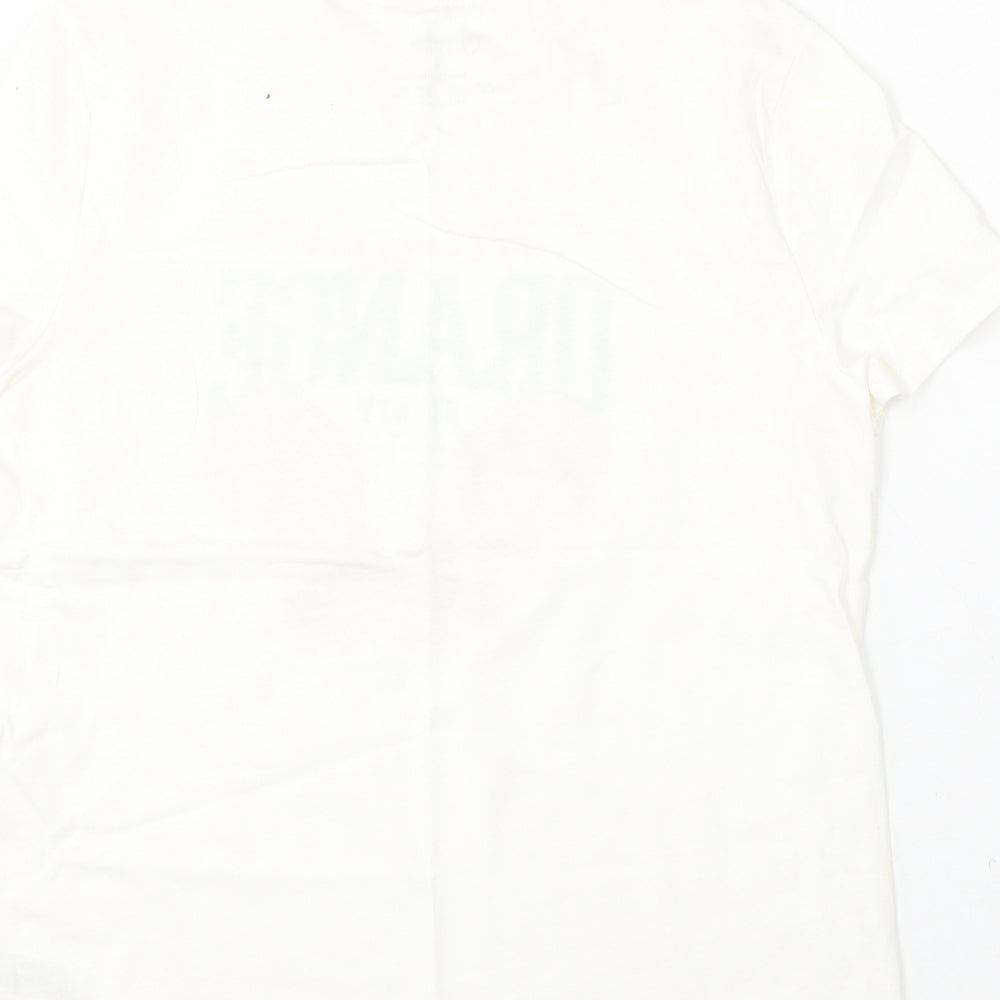 Primark Womens White Cotton Basic T-Shirt Size 10 Round Neck