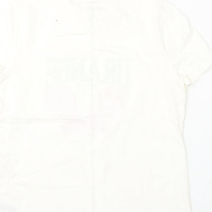 Primark Womens White Cotton Basic T-Shirt Size 10 Round Neck