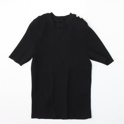 Womens UK Size S Preworn Black Pullover Jumper