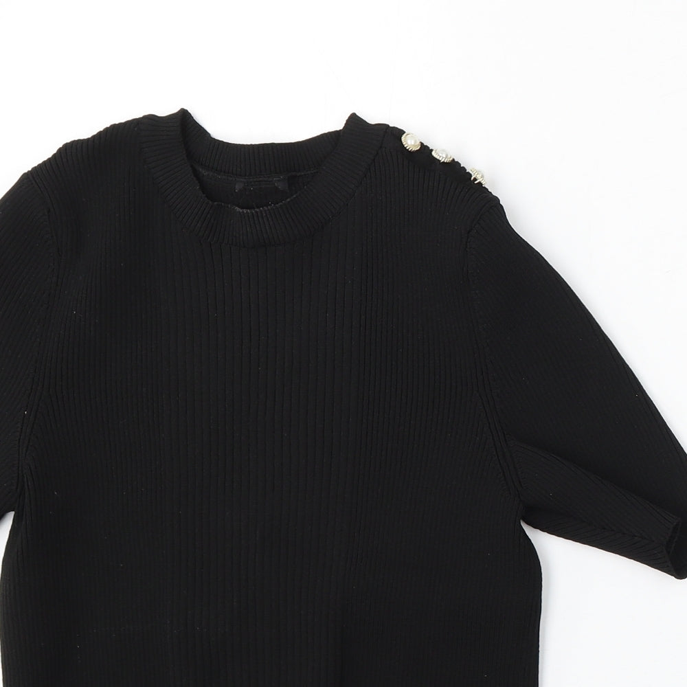 Womens UK Size S Preworn Black Pullover Jumper