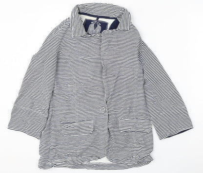 Denim Co Womens Multicoloured Striped Cotton Jacket Blazer Size 8