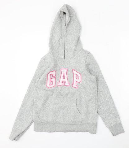 Gap Girls Grey Cotton Pullover Hoodie Size 10-11 Years