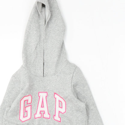 Gap Girls Grey Cotton Pullover Hoodie Size 10-11 Years