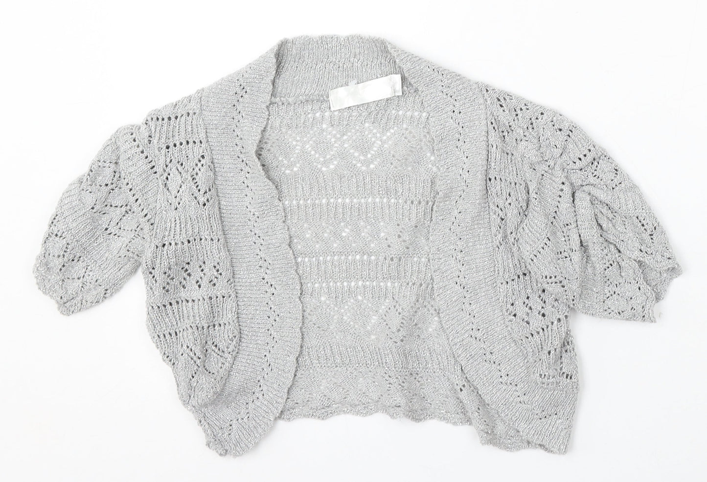 Womens UK Size 12 Internacionale Silver Cardigan Jumper
