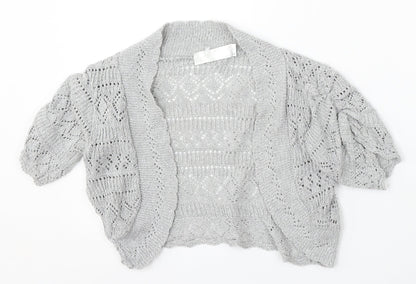 Womens UK Size 12 Internacionale Silver Cardigan Jumper