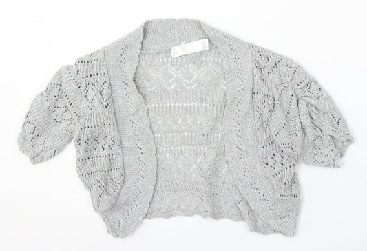 Womens UK Size 12 Internacionale Silver Cardigan Jumper