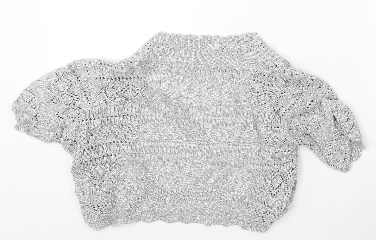 Womens UK Size 12 Internacionale Silver Cardigan Jumper