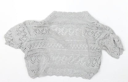 Womens UK Size 12 Internacionale Silver Cardigan Jumper