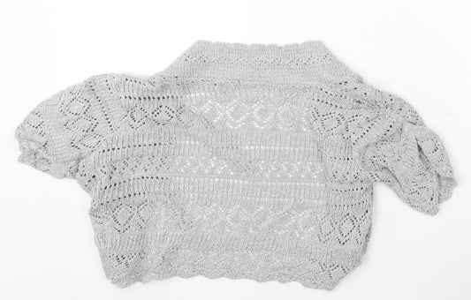 Womens UK Size 12 Internacionale Silver Cardigan Jumper
