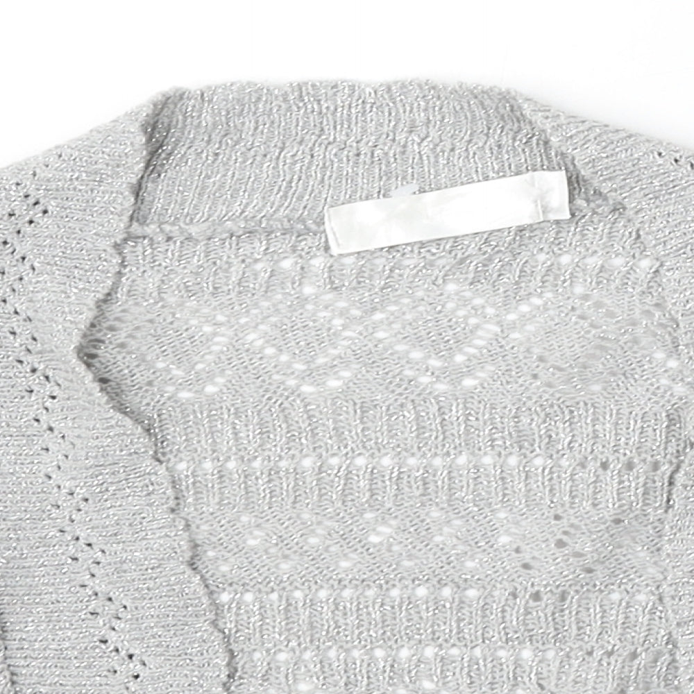Womens UK Size 12 Internacionale Silver Cardigan Jumper
