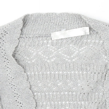 Womens UK Size 12 Internacionale Silver Cardigan Jumper