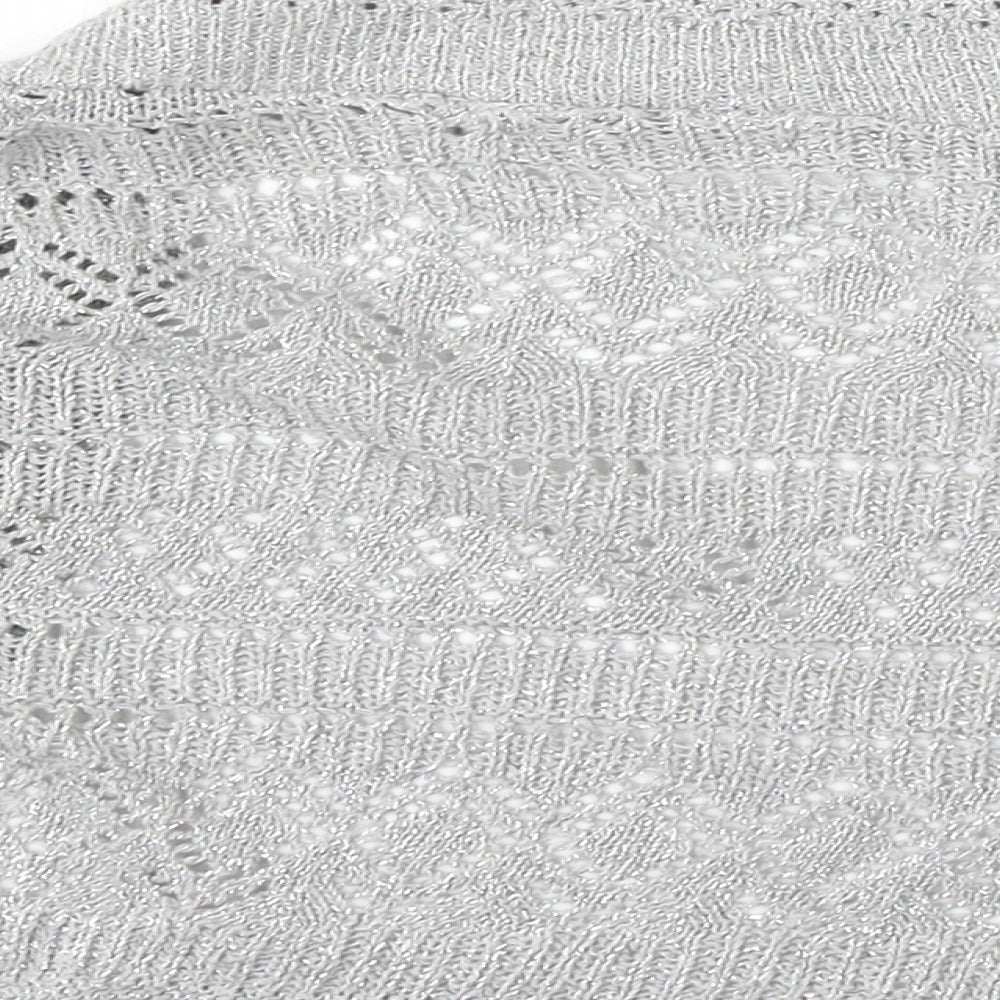 Womens UK Size 12 Internacionale Silver Cardigan Jumper