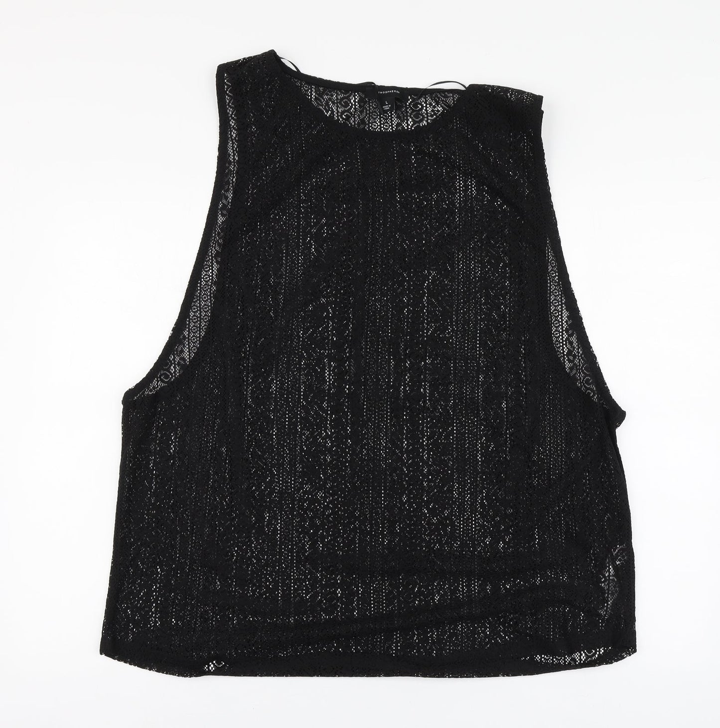 Womens UK Size L Atmosphere Black Basic T-Shirt