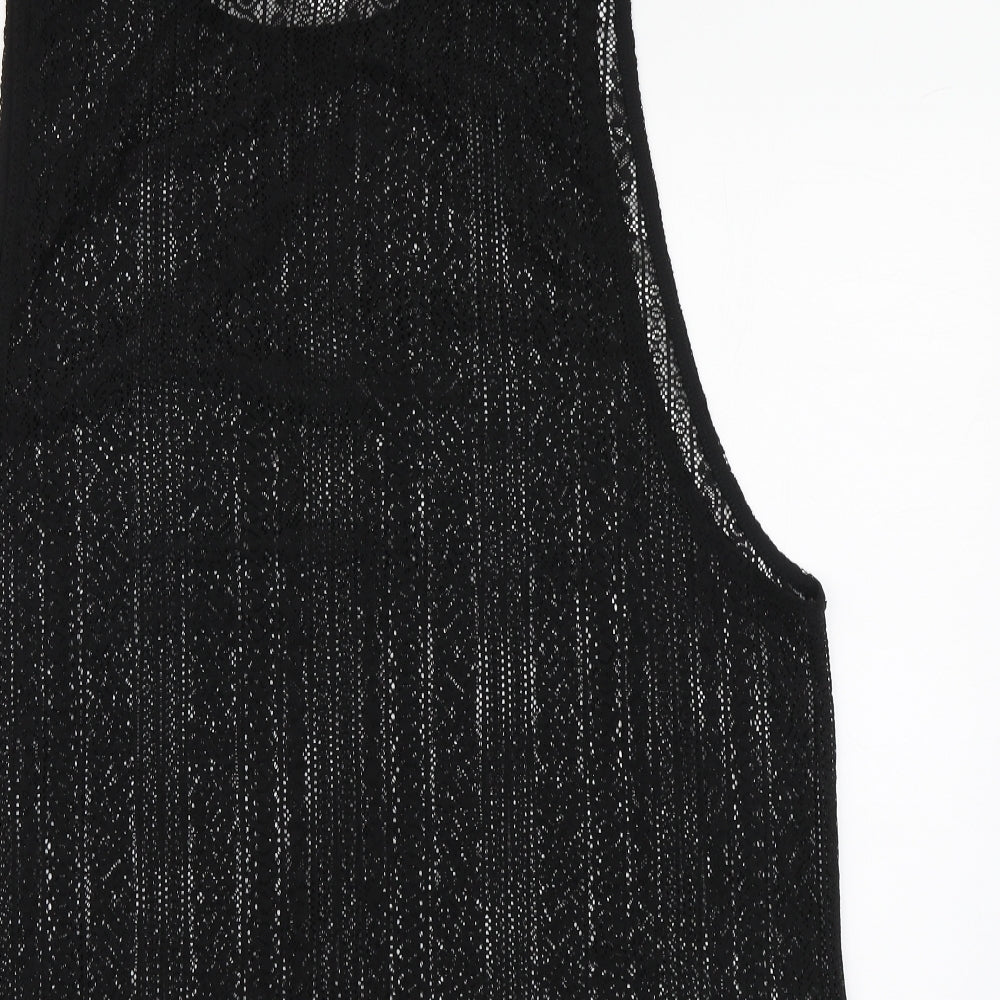 Womens UK Size L Atmosphere Black Basic T-Shirt
