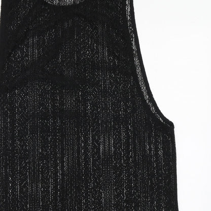 Womens UK Size L Atmosphere Black Basic T-Shirt