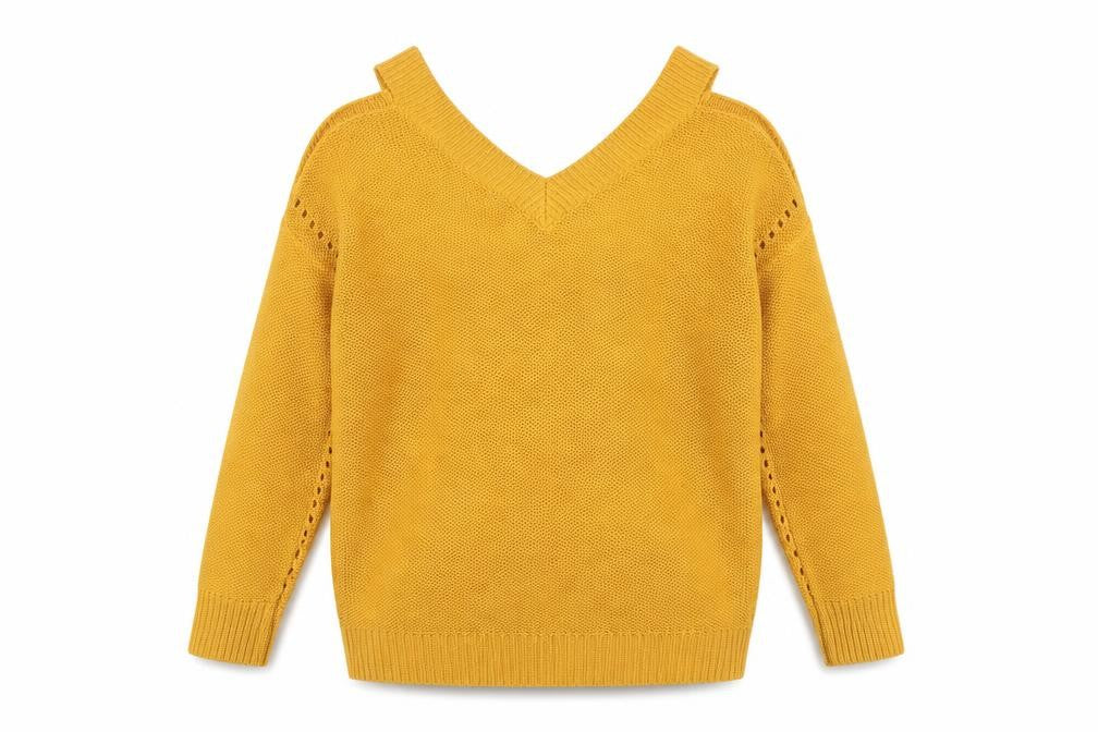Womens UK Size 8 F&F Yellow Pullover Jumper
