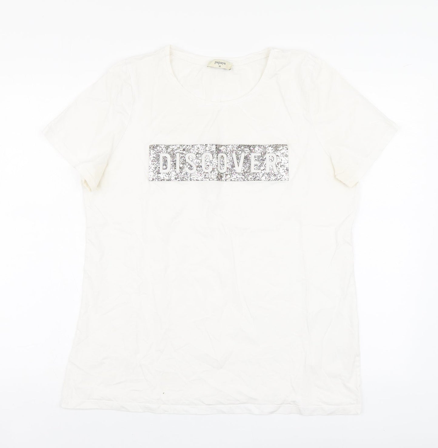 Womens UK Size 16 Papaya White Basic Polo