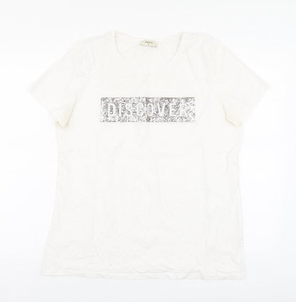 Womens UK Size 16 Papaya White Basic Polo