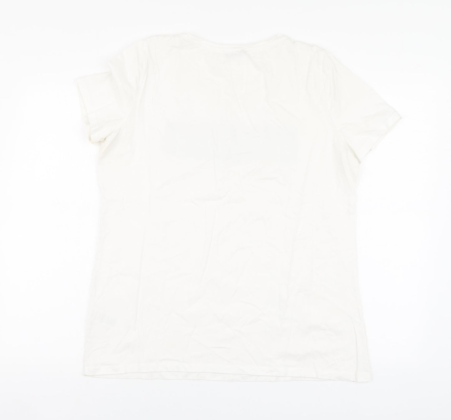 Womens UK Size 16 Papaya White Basic Polo