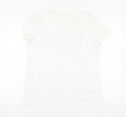 Womens UK Size 16 Papaya White Basic Polo