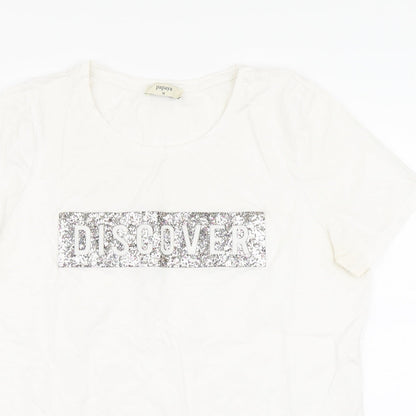 Womens UK Size 16 Papaya White Basic Polo