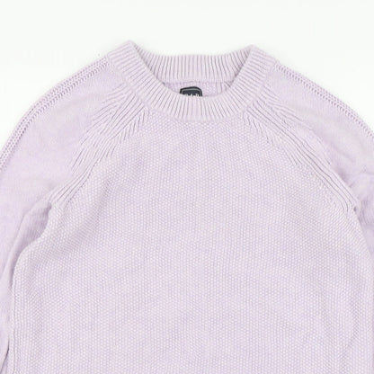 Gap Womens Purple Round Neck Cotton Pullover Jumper Size S