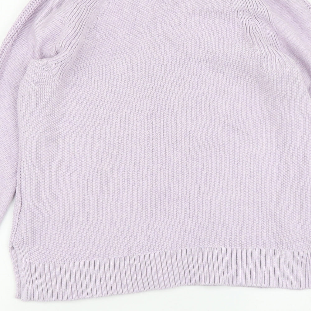 Gap Womens Purple Round Neck Cotton Pullover Jumper Size S