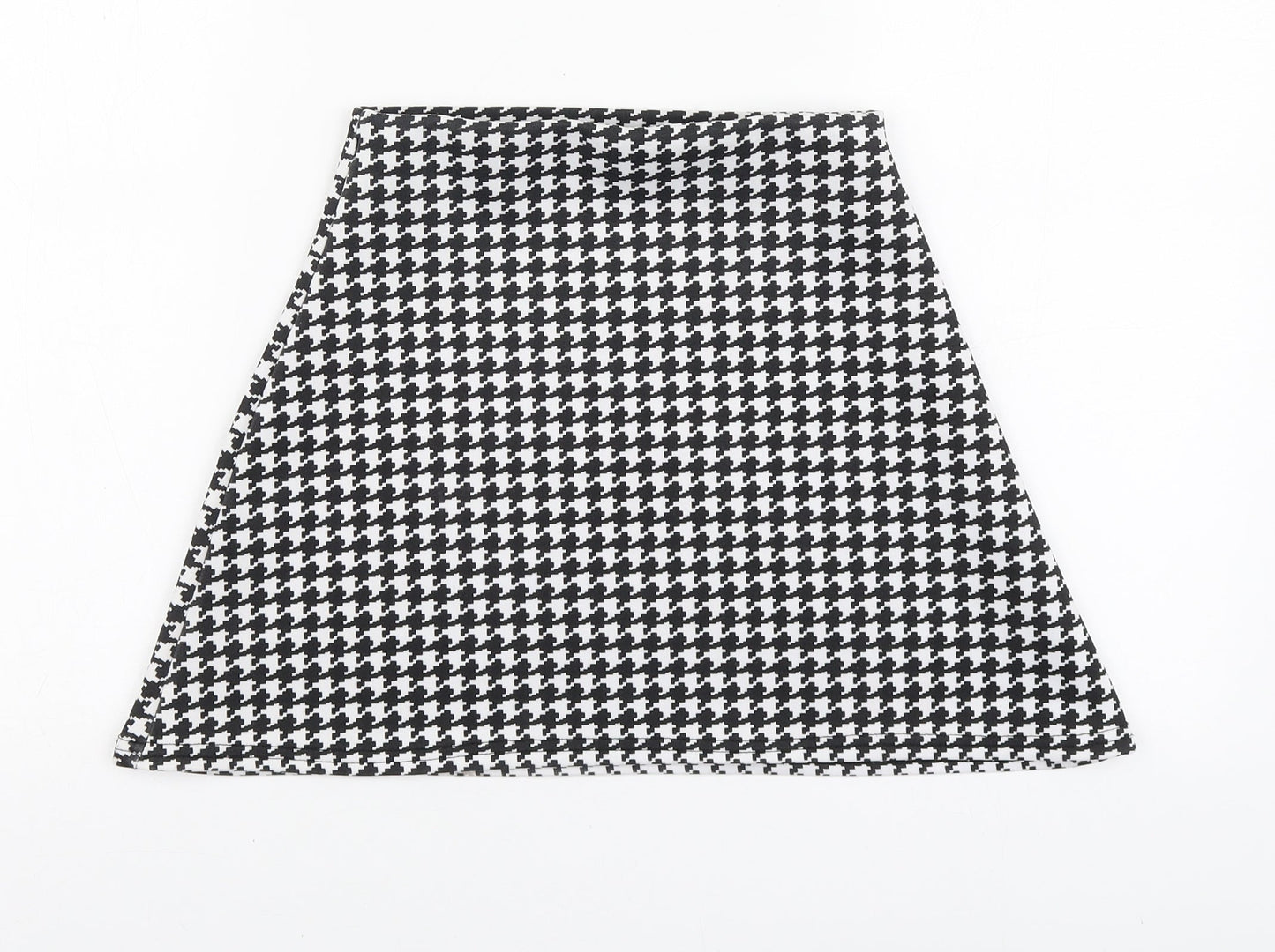 Missguided Womens Black Houndstooth Polyester Mini Skirt Size 6