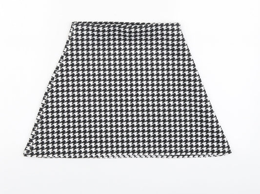 Missguided Womens Black Houndstooth Polyester Mini Skirt Size 6