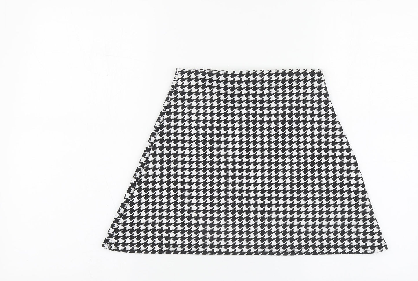 Missguided Womens Black Houndstooth Polyester Mini Skirt Size 6