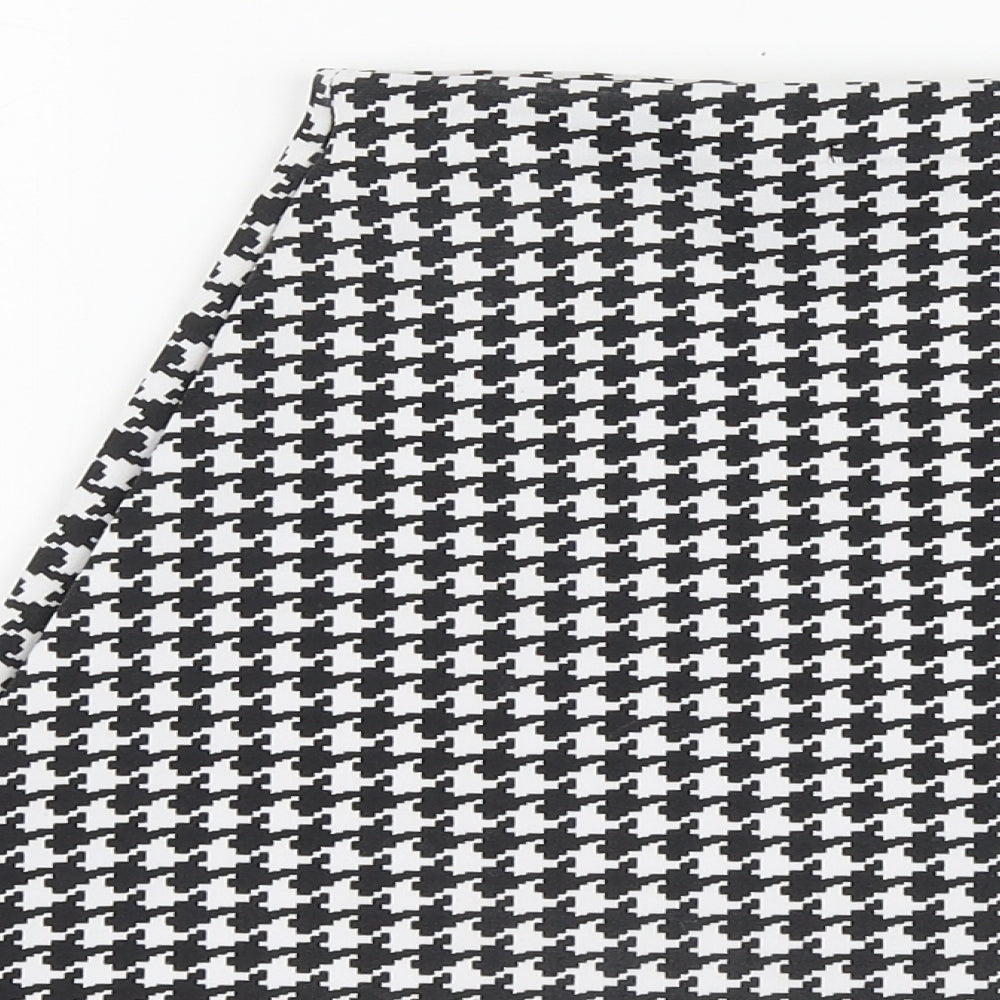 Missguided Womens Black Houndstooth Polyester Mini Skirt Size 6