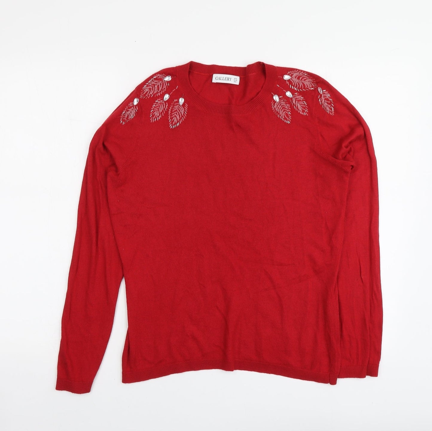 Womens UK Size M Gallery Red Pullover Jumper