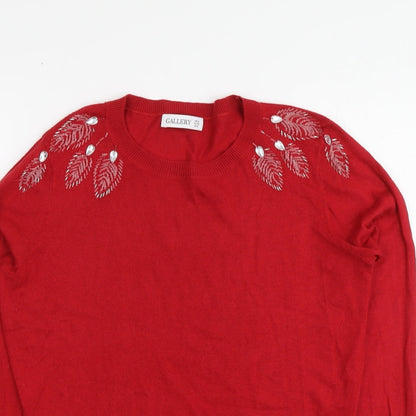 Womens UK Size M Gallery Red Pullover Jumper