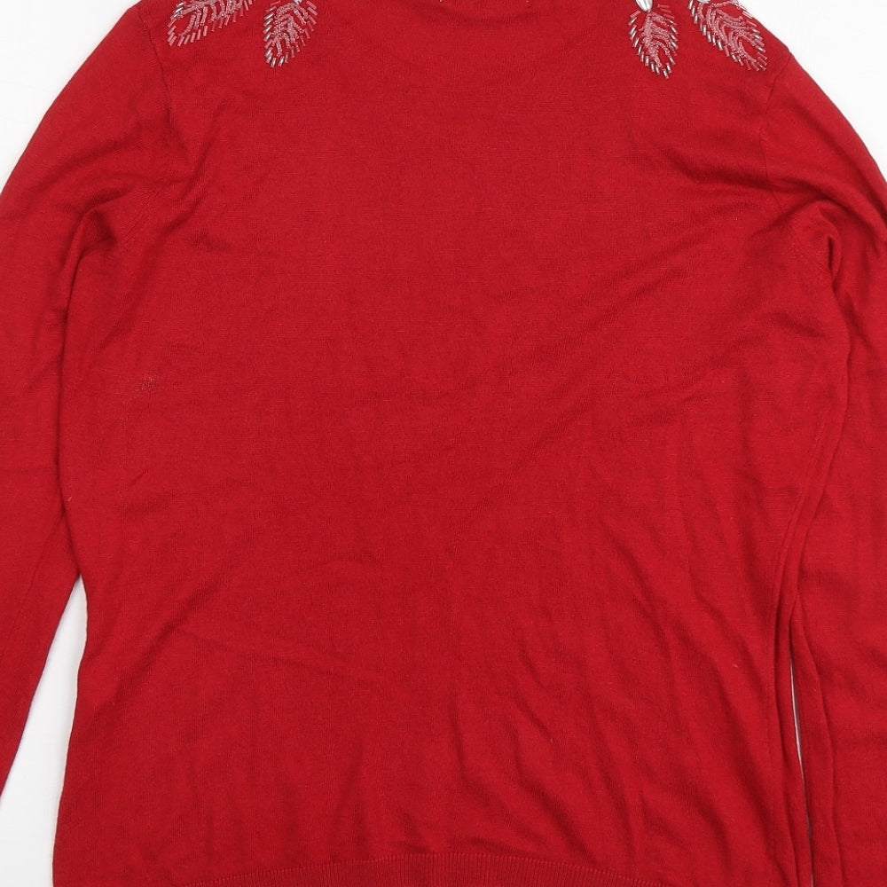 Womens UK Size M Gallery Red Pullover Jumper
