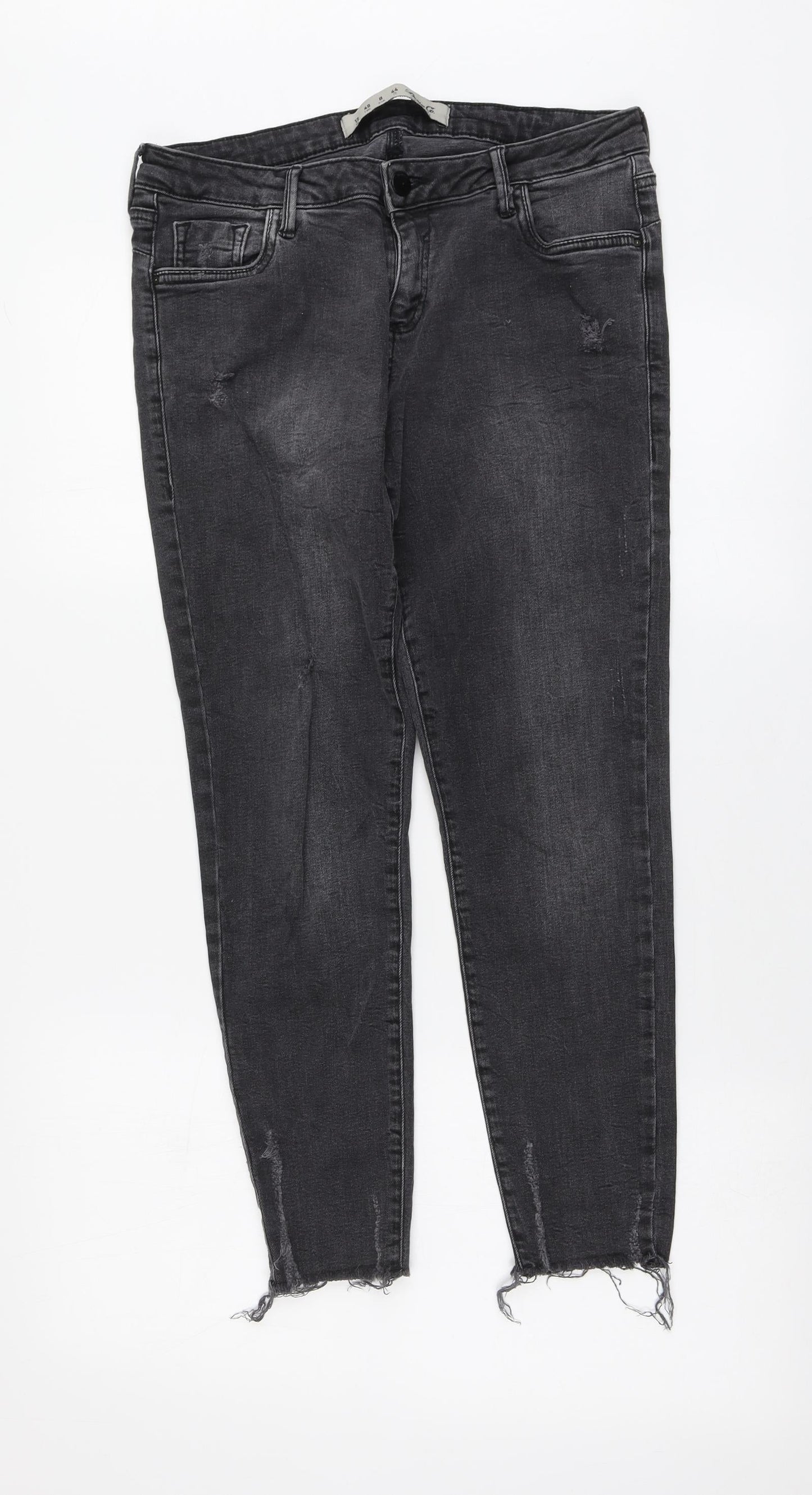 Denim.Co Womens Grey Cotton Skinny Jeans Size 12 L26 in Regular